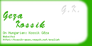 geza kossik business card